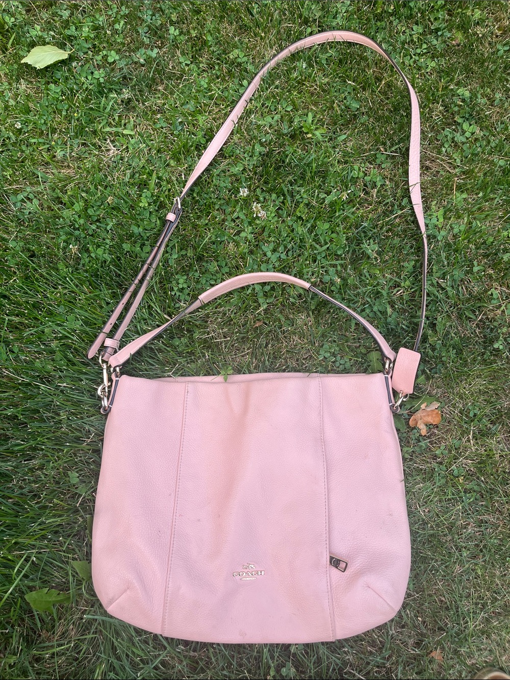 Coach Blush Pink Leather Shoulder Bag with Top Handle